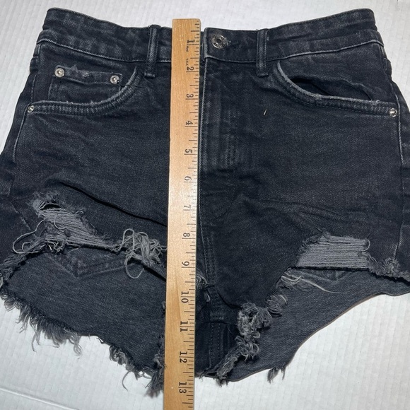 Distressed Black Denim Shorts - Picture 6 of 10